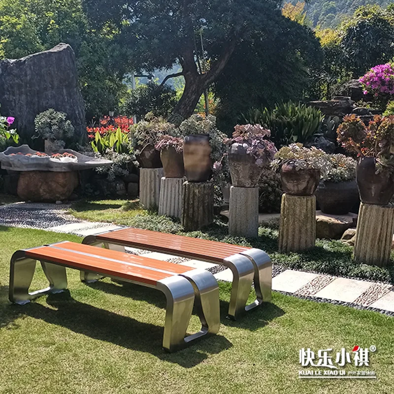 Sedie Da Parco, Panche Da Esterno, Sedie In Legno Massello Wpc In Acciaio Inossidabile, Sedie Da Giardino Per Il Tempo Libero, Quadrate