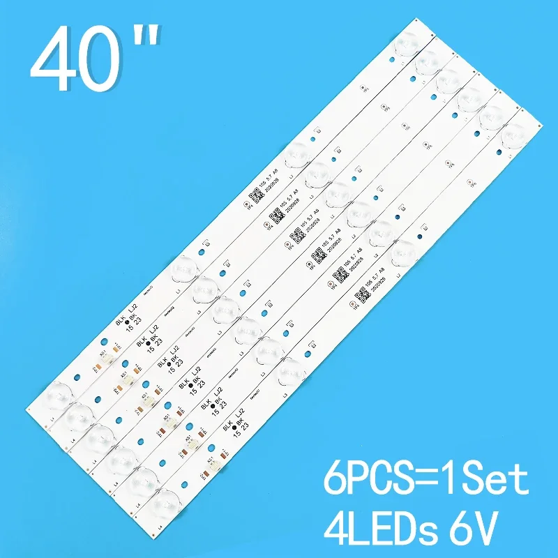 New 6PCS/lot 4LEDs 6V 350mm For 40