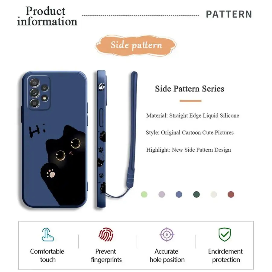 Cartoon Black Cat Phone Case - Sleek and Stylish Design