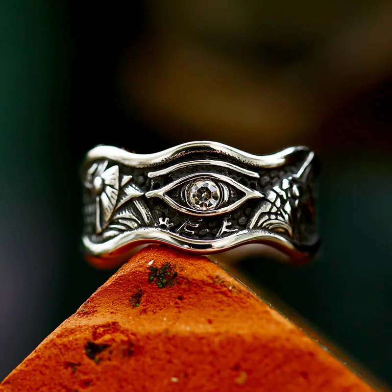 Anello Uomo Acciaio Inossidabile Anubis - Testa Di Sciacallo Egizio Con Croce Ankh, Design Antico - Foto 5