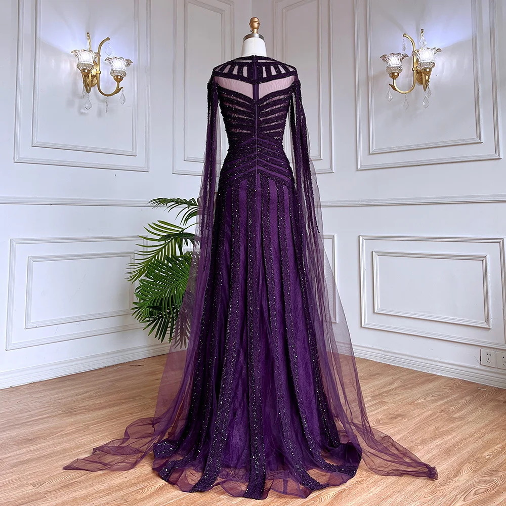 Purple Georgette Gown: Ready-Made Elegance – FOURMATCHING