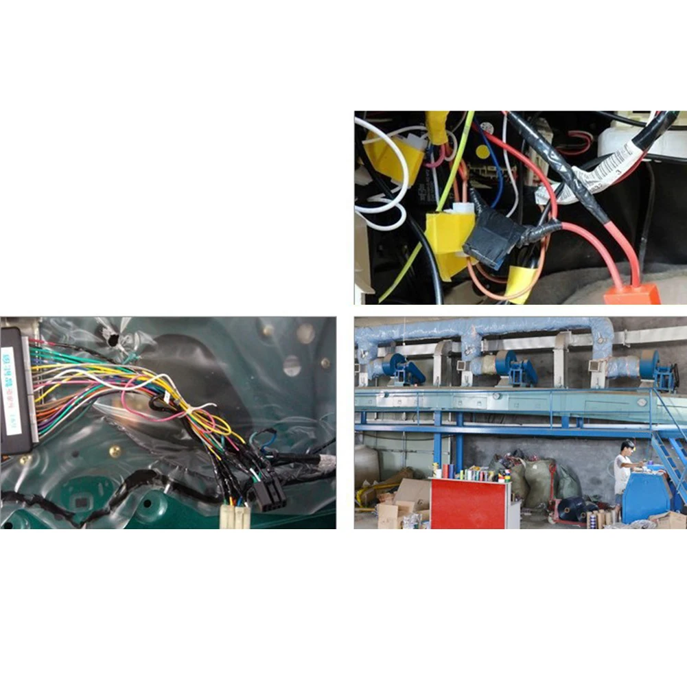 Adhesive Cloth Tape Wiring Harness Tape Automotive Wiring Tape Car Adhesive Tape 15M Electrical Tape Heat-Resistant Flame Retardant Tape Car Cable Harness Wiring Protection Insulation Auto Fabric Cloth