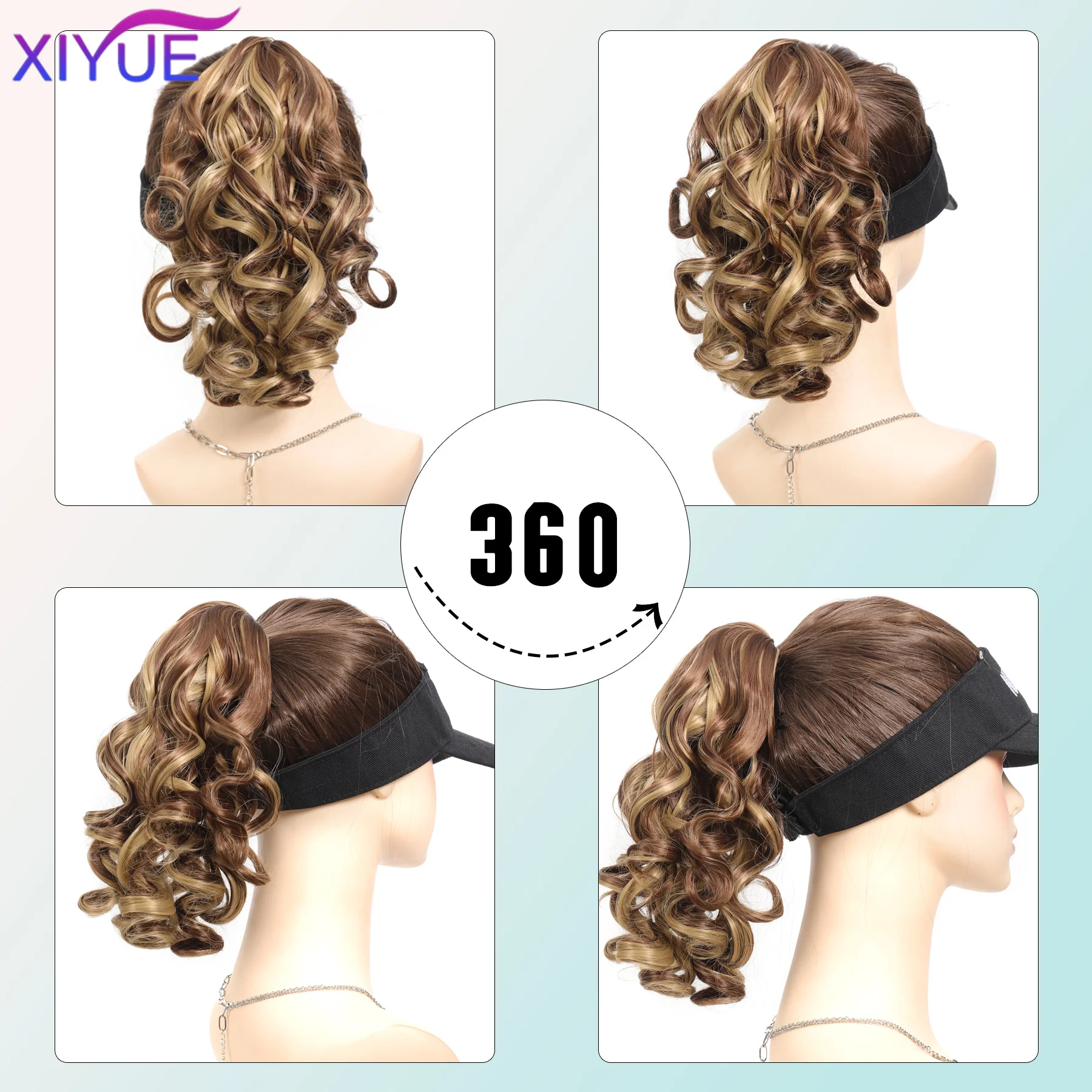 XIYUE Synthetic Claw Clip On Ponytail Hair Extensions Synthetic Clip In Hair Extensions Elegant For Daily Use Hair Accessories