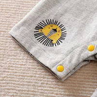 Baby Boy Girl Newborn Casual Solid Color Contrast Cute Lion Comfortable Cotton Short Sleeved Toddler Summer Jumpsuit 6