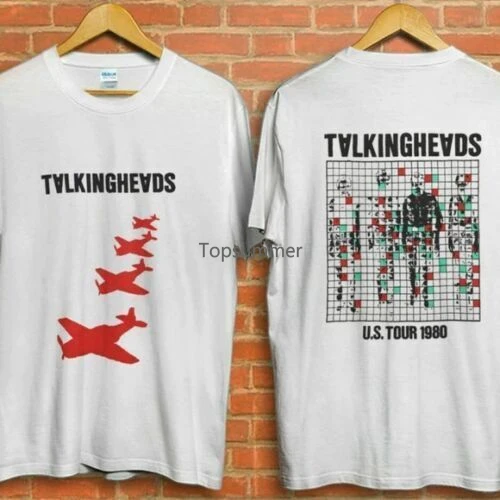 

Talking Heads 1980 Us Tour Unisex T-Shirt Top White Meme Short Gift Sleeve Fans