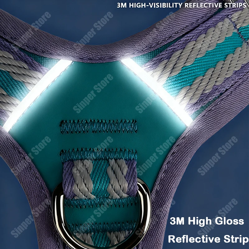 대형견용 노풀 하네스, 조절 가능한 소프트 패딩 조끼, 컨트롤 핸들 포함, 산책용 반사 조끼