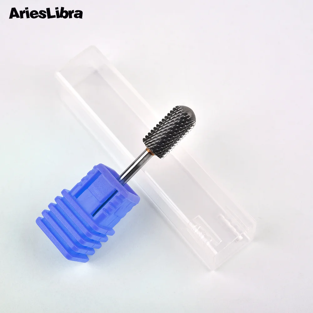 Cylinder Round Head Carbide Nail Drill Bit Milling Cutters Manicure Pedicure Machine Accessories for Gel Polish Remover Tool 1PC