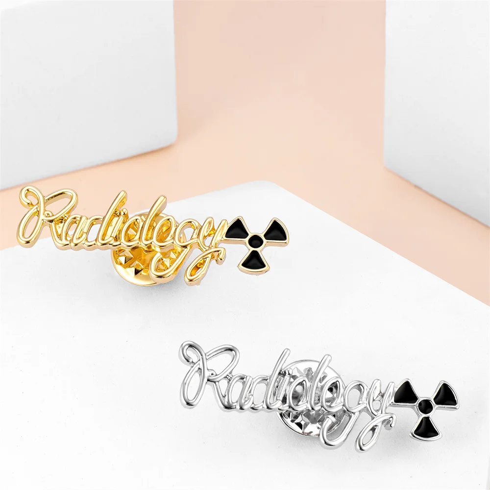 

Harong “radiology” Enamel Pin Classic Delicate Medical Gold Plated Lapel Badge for Doctor Nurse Friends Jewelry Gift