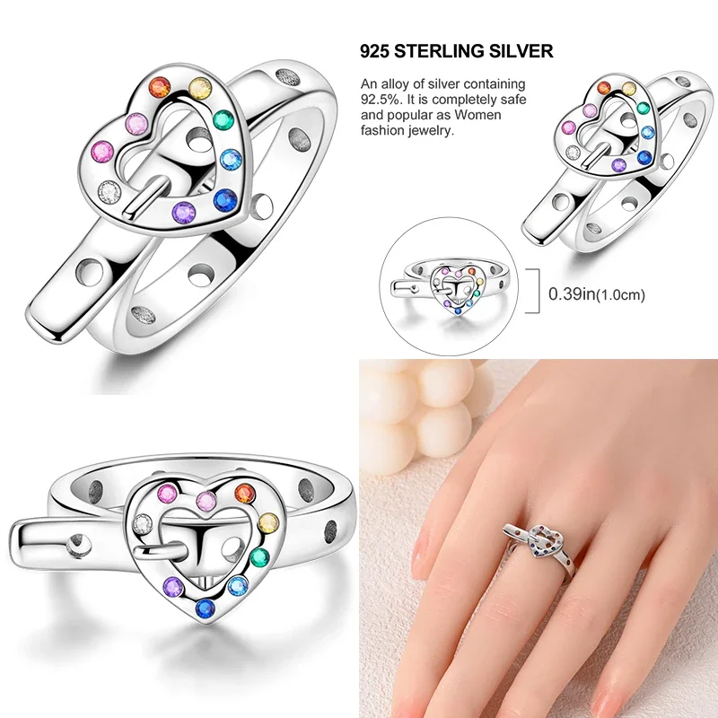 925 Sterling Silver Colorful Rings Sparking Zirconium Ring Popular Wedding Rings For Women Jewelry Anniversary Friend Lover Gift 5