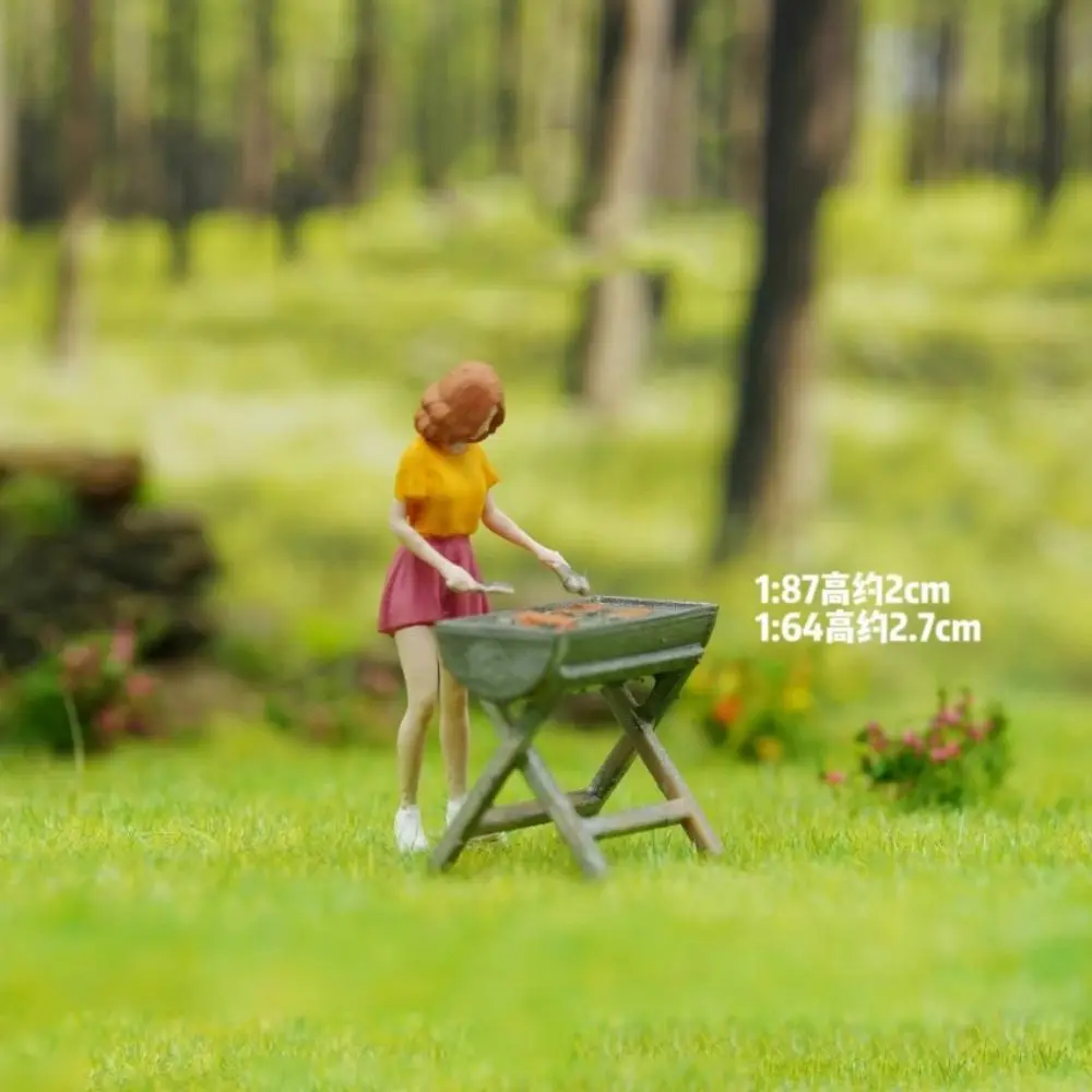 

1/64 1/87 Миниатюрная модель фигуры барбекю кемпинг 3D Полимерная печать ручная роспись миниатюрная сцена микро Творческая фотография