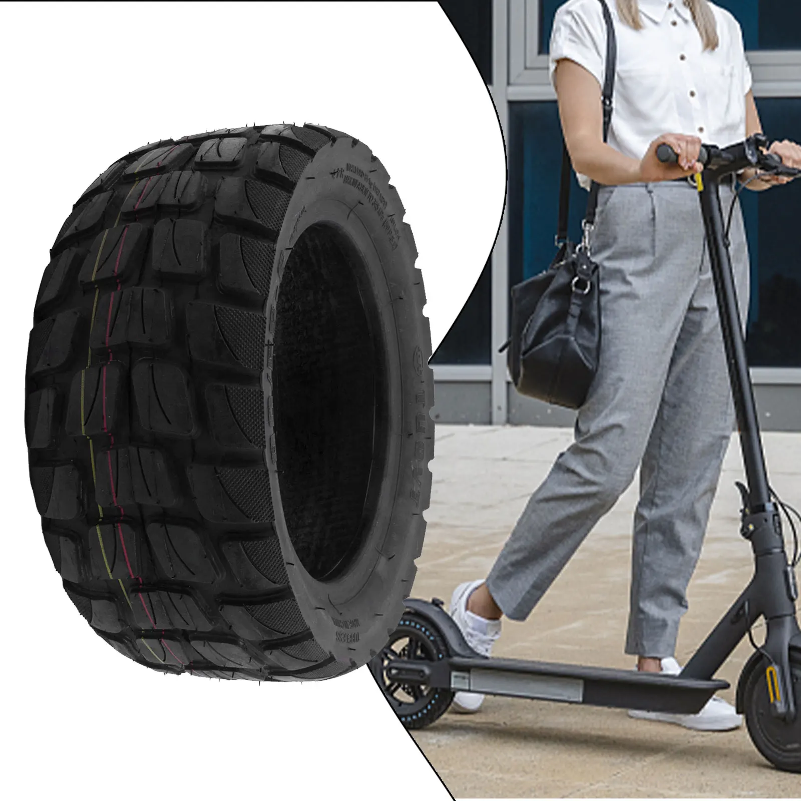 

For Electric Scooter Tubeless Tyres 10X3.0 Electric Scooter E-scooter Tubeless Tire 80/65-6 Black Off-Road 10X3.0 Brand New