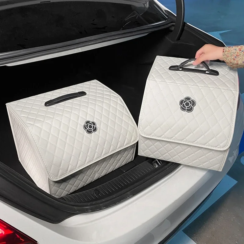 Foldable Car Trunk Organizer Durable Storage Box Easy Clean Compartments for SUV MPV Auto Interior Accessories
