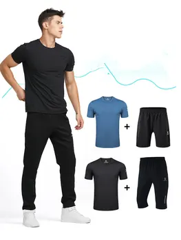KELME Man T-shirt Running Trainning Exercise Sports Tights Round Neck Ice Silk Breathable Fitness Quick-Dry Shirts 8151TX1002 5