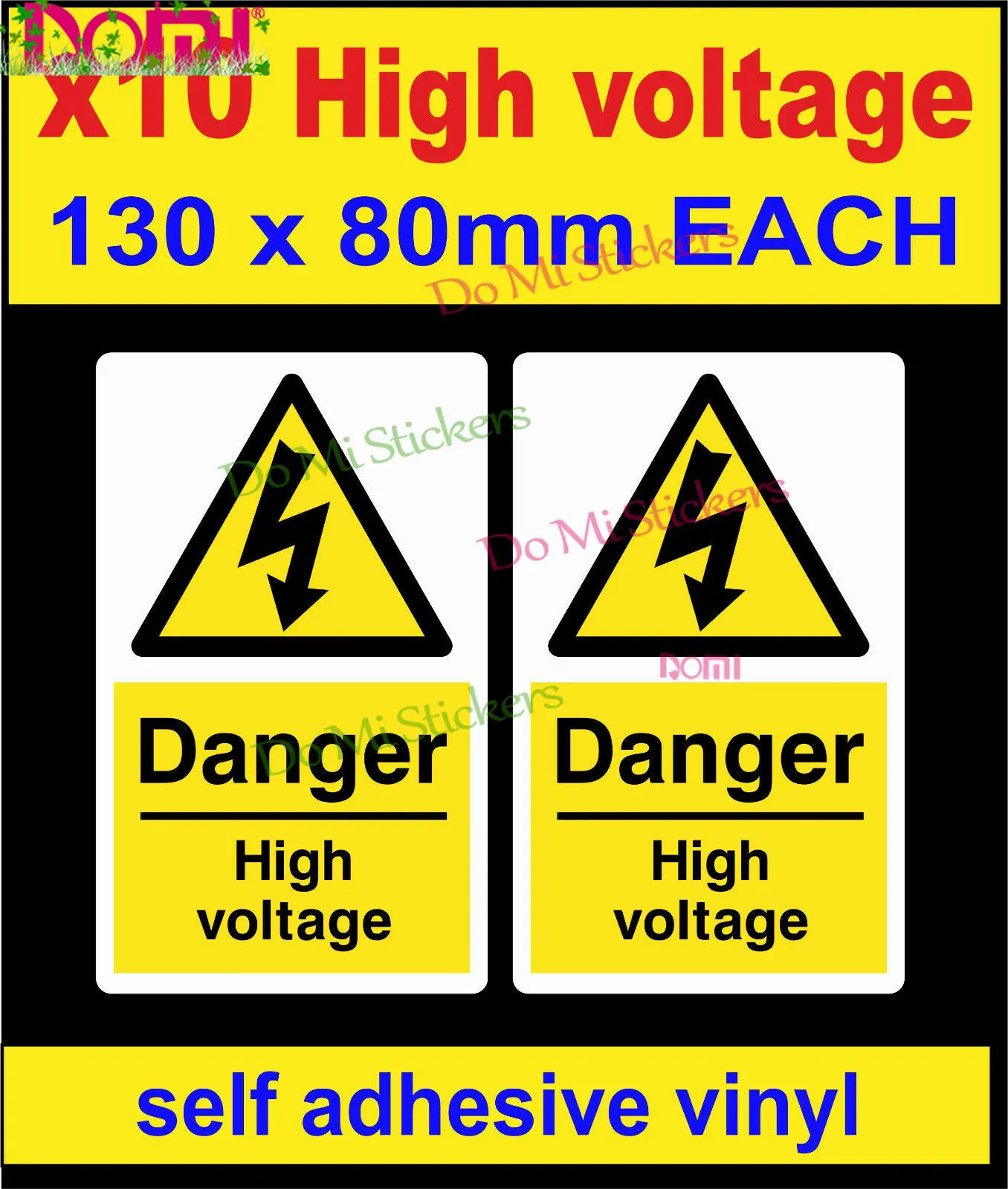 

10x Danger High Voltage Stickers Electrical Warning Safety Adhesive Labels Decal Laptop Helmet Trunk Wall Vinyl Die-Cut