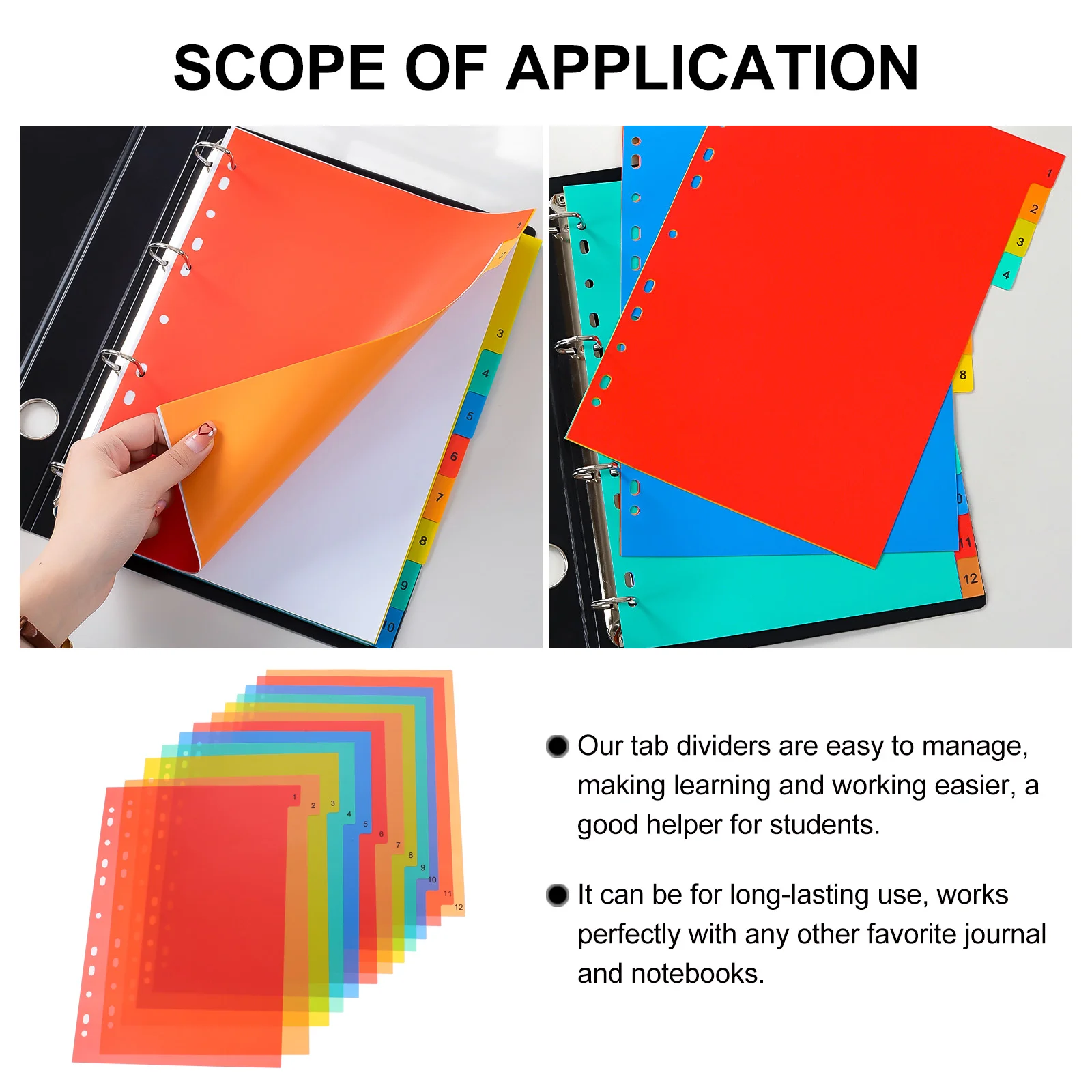 Index Sticker Notebook Binder Divider Index Page Category The Notebook Binder Clips Dividers Colored Tabs Dividing Line Pp