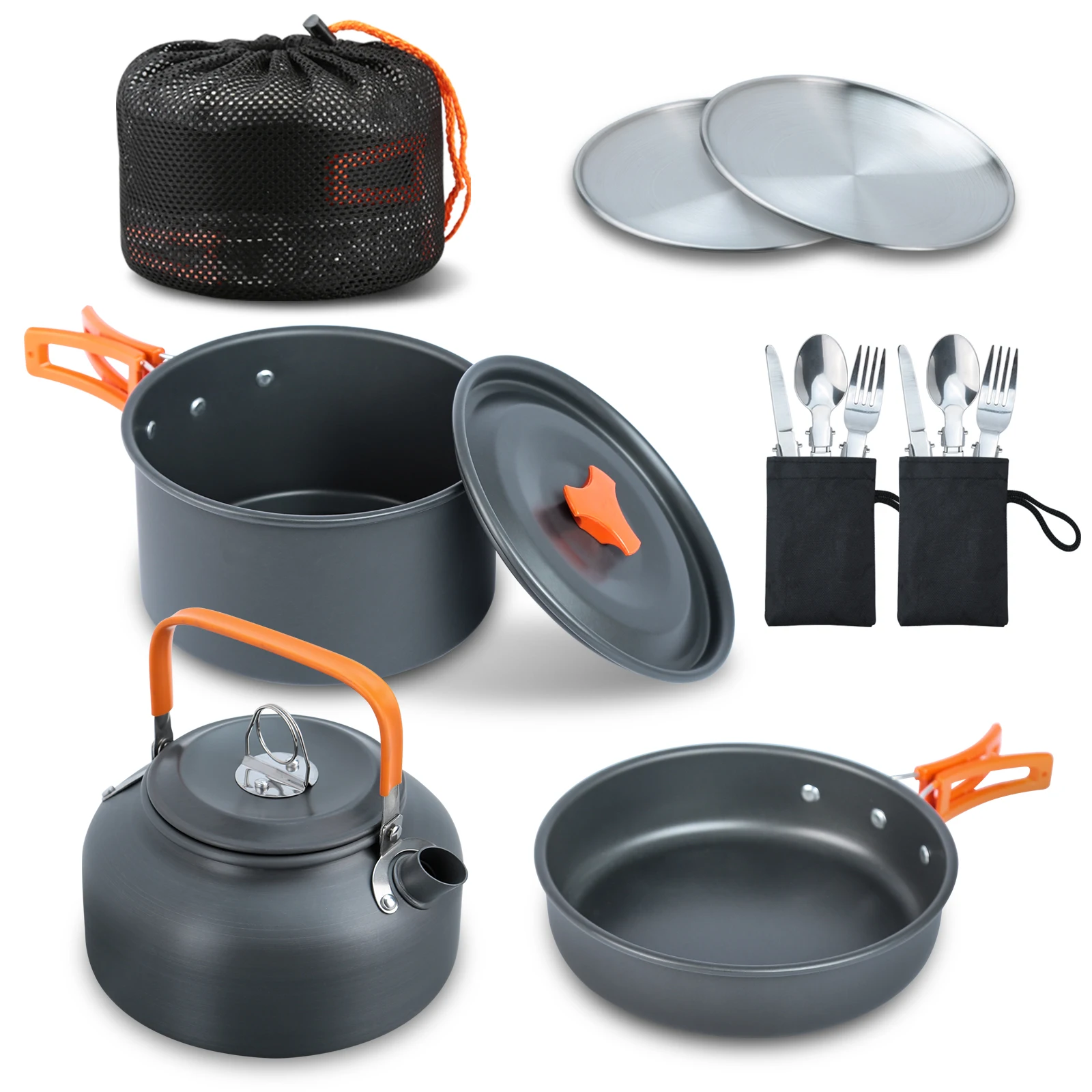 Kit de Cuisine Camping & Survie – Set 16 Pièces Compact en Aluminium – Image 3