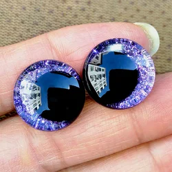 Set of 20 Sparkling Red 3D Glitter Eyes - 25mm (Purple)