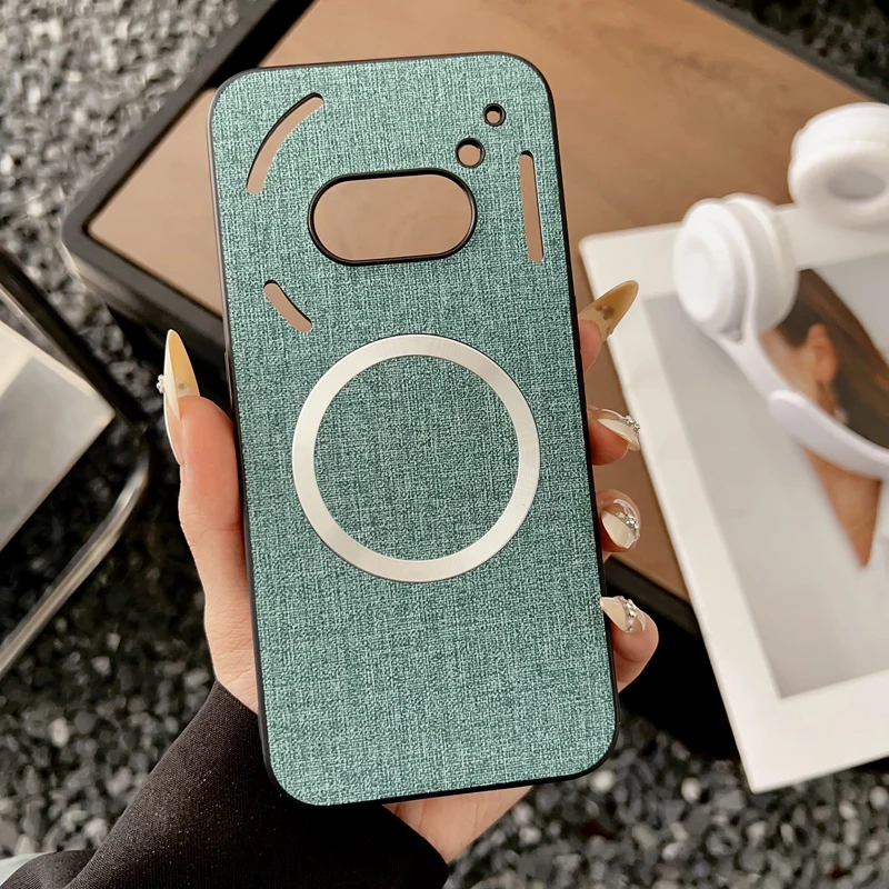 Magnetic TPU + PC Anti-Slip Ultra Thin Woven Textile Cloth Pattern Phone Case Cover