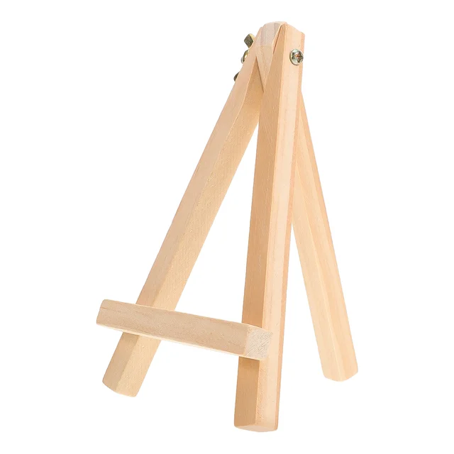 Small Easel Mini Portable Tabletop Wood Display for Paintings Matted Artwork Beginner Artists Studio Photo Triangle 5