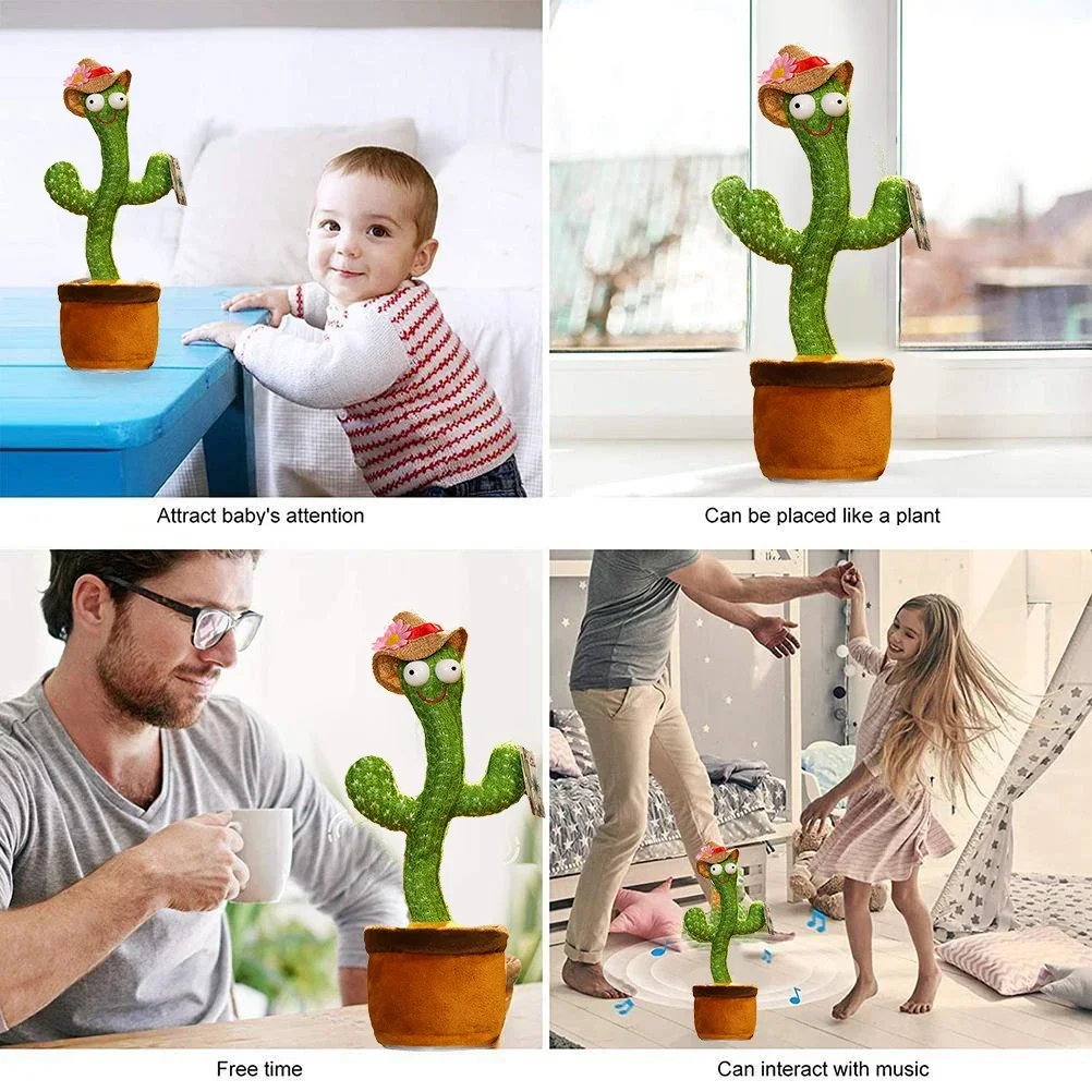 Kids Dancing Talking Intelligent Cactus Interactive Learning and Musical Toy To Dance Record and Speak with Fun dancing cactus toy