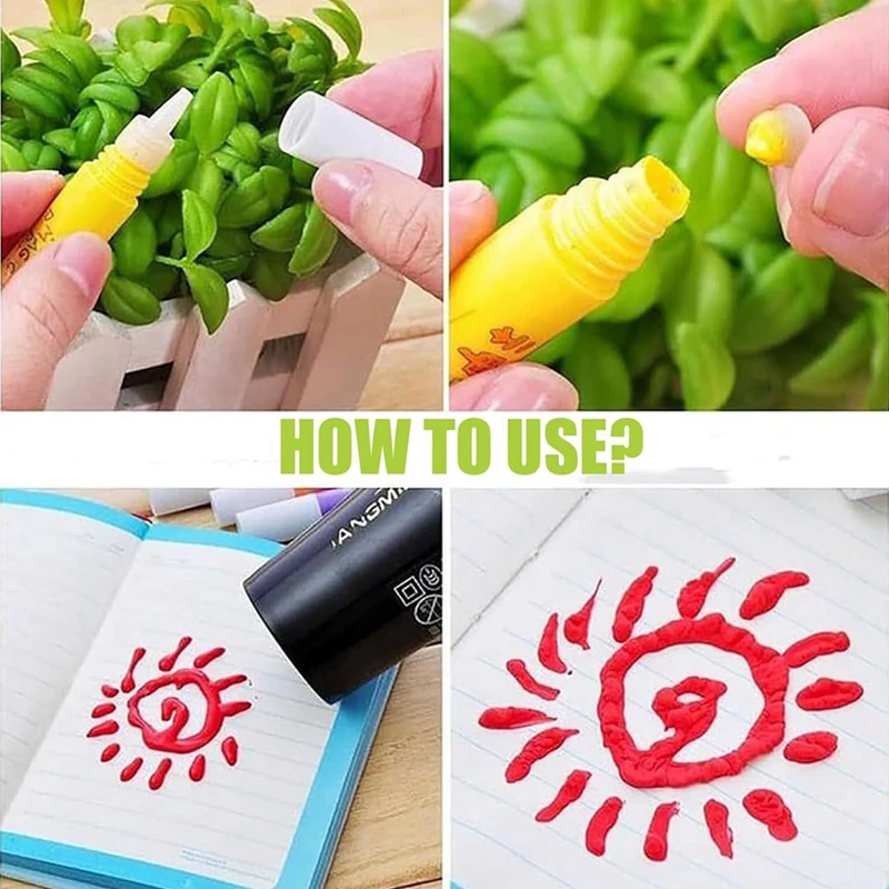 어린이용 매직 퍼피 펜, 매직 팝콘 펜, DIY 버블 팝콘 드로잉 펜, 팝콘 컬러 펜, 사용하기 쉬운 여러 가지 색상, 12 개