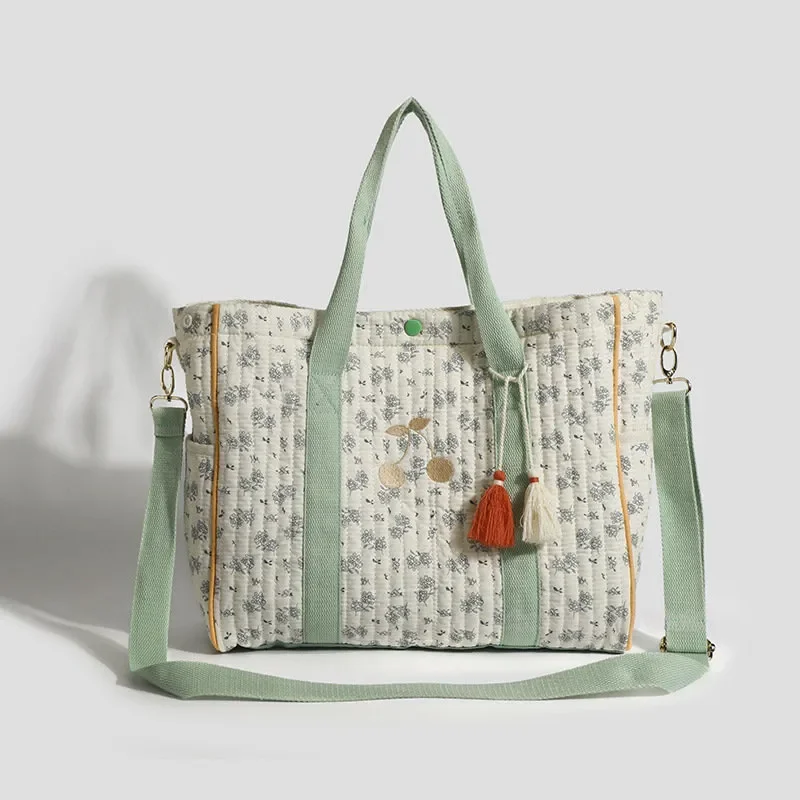 Borsa tote con fantasia floreale e animali, borsa per la spesa