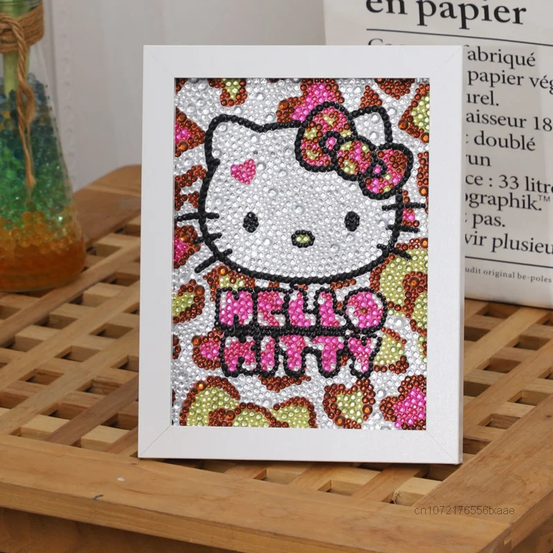 Sanrio Hello Kitty Room Decor Y2k Diamond Painting DIY Handmade Stickers  With Frames Party Creative Gift Cartoon Decals Photos - AliExpress