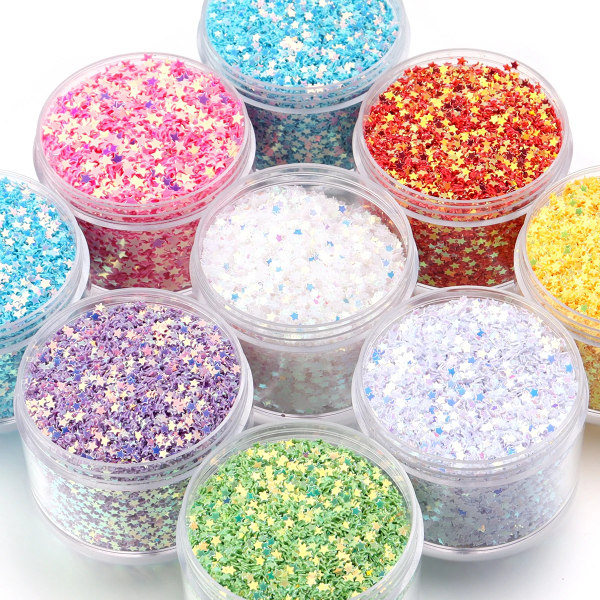 30 gr/beutel PVC Stern Pailletten 3mm Farbe Glitter Lose Paillette für DIY Nail art Dekoration Lieferungen Haar Zubehör Schönheit make-up – Detail 2
