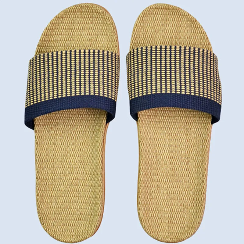 

Linen Slippers Summer Home Indoor Sandals Men's Women's Unisex Spring and Autumn Couples Landing Guests Flax Non-slip