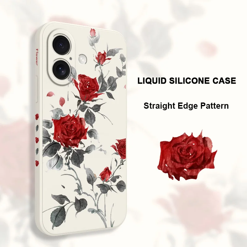 Elegant Graceful Rose Silicone Phone Case Cover