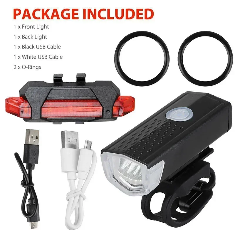 Lampada Bici Mountain Bike Luci Bici USB Ricaricabile 1000 Lumen - Anteriore E Posteriore, Impermeabile IPX5, 20h Autonomia Supporto Girevole 360