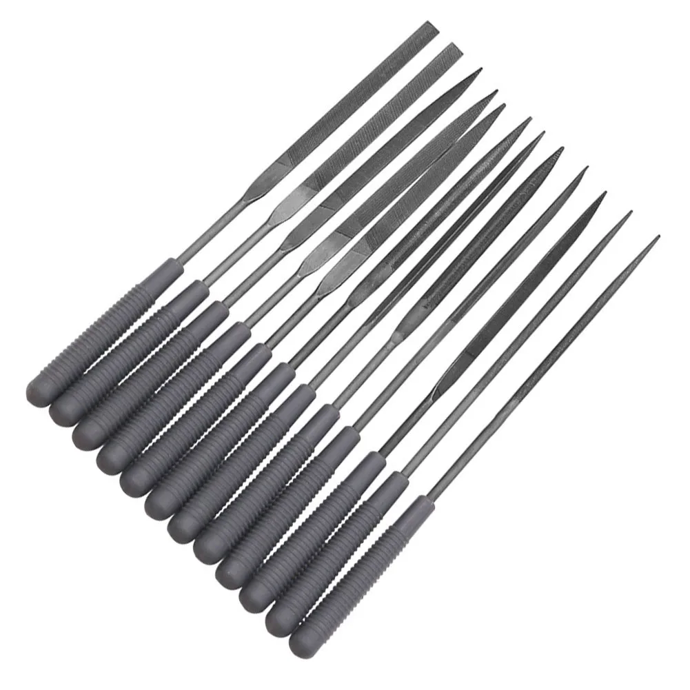 

12pcs Needle Files For Metal Glass Grinding Trimming Chamfering Special-Shaped Metal Plastic Hand Tools Machinery Parts