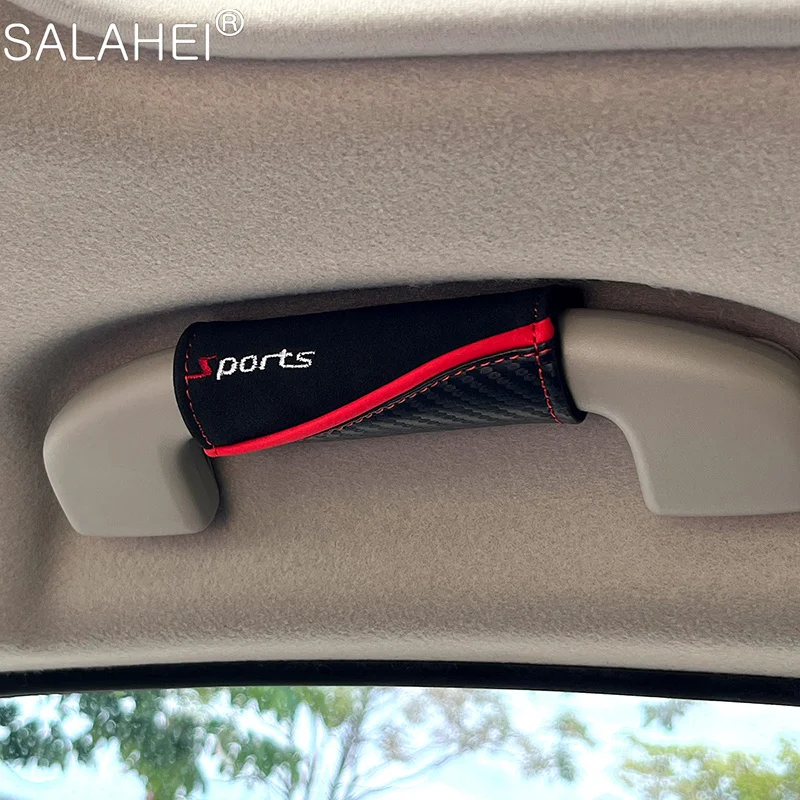 2 Pezzi Guanti Da Tiro Sul Tetto Dell'Auto Copertura Della Maniglia Di Sicurezza Del Bracciolo Per Jaguar Xf Xj F-Type E-Type F-Pace E-Pace X-Type S-T