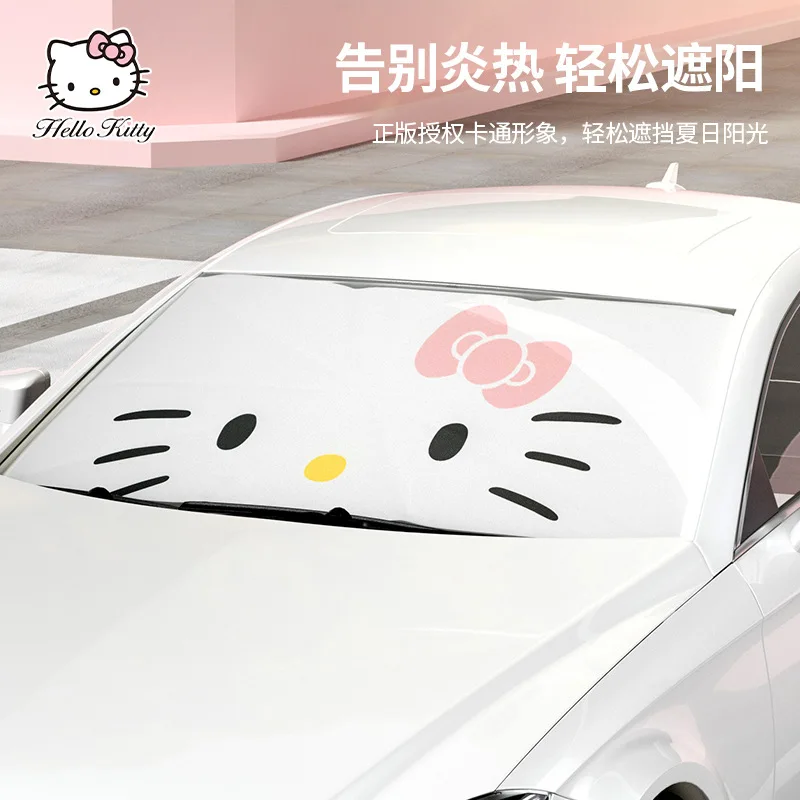 

Солнцезащитный козырек для автомобиля с аниме Hello Kittys, чехлы на окна автомобиля, солнцезащитные козырьки на лобовое стекло, портативный зонт, аксессуары для автомобильного интерьера