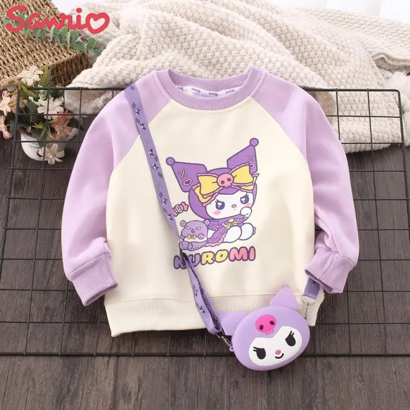 

2023 Sanrio Sweater Children's Cartoon Kuromi Girls' Winter New Plus Casual Hoodies Boys' Thickened Sports Top Student Pullover
