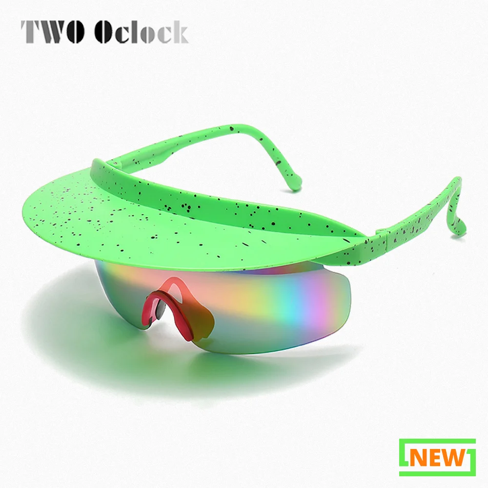 

Солнцезащитные очки с полями для улицы мужские женские велосипедные солнцезащитные очки цельные спортивные очки с УФ-защитой UV400 Мужские солнцезащитные очки с зеленым принтом