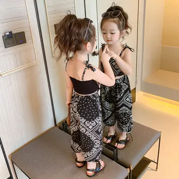Girls Suspender Pants Set 1