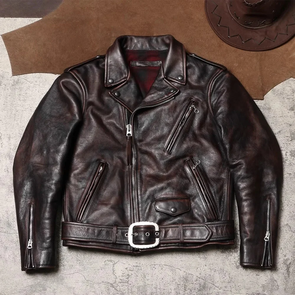 

Мужская кожаная куртка YR-Motor Rider, качественная винтажная модель, искусственная кожа, мягкая воловья кожа, одежда для коровы, бесплатная доставка