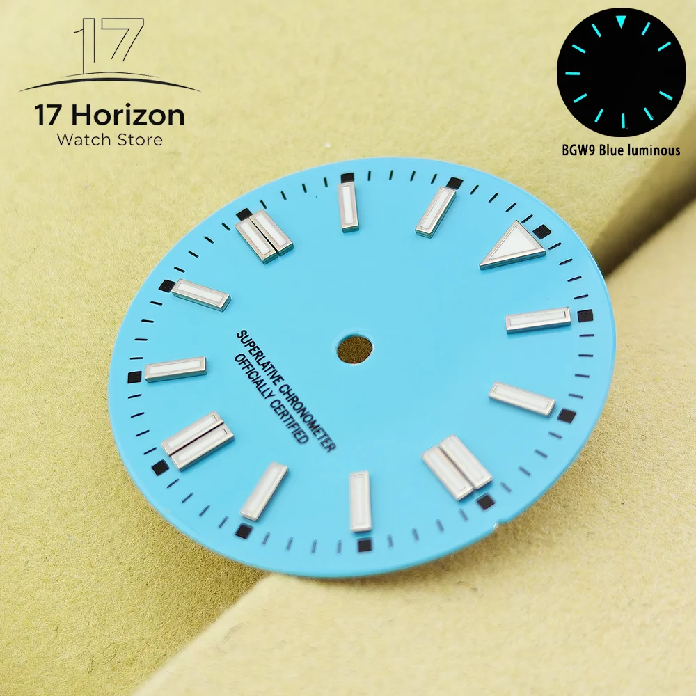 Luminous Multicolor Blue-Green Watch Dial - Men's Accessory