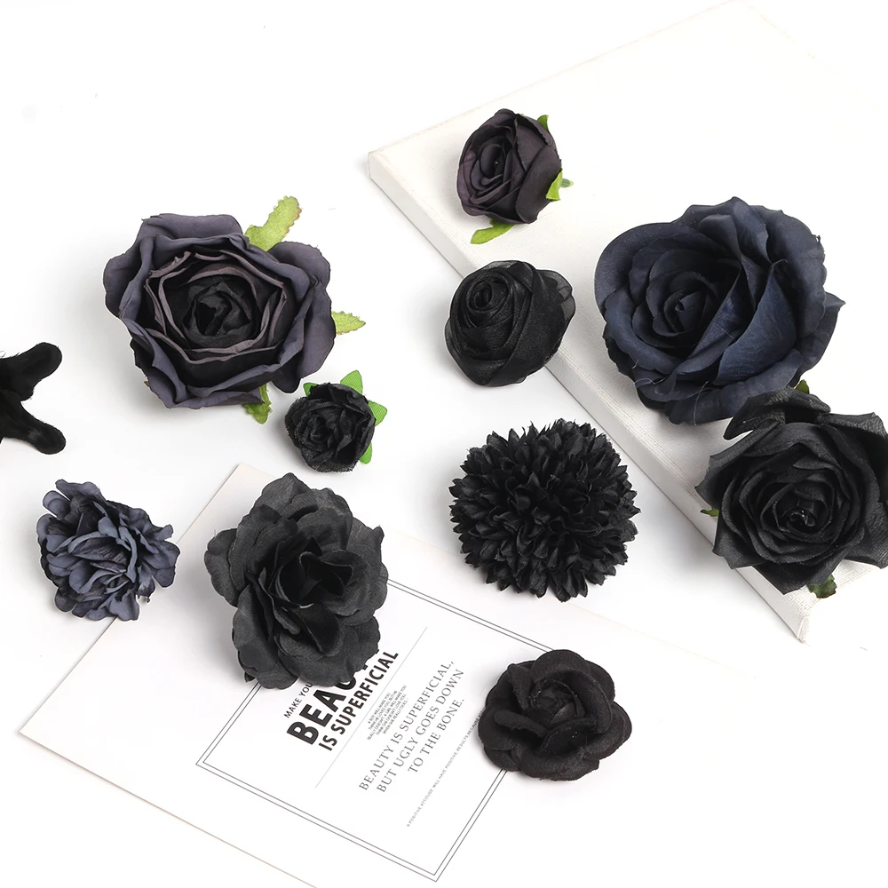 Black Artificial Flowers Wholesale  Black Artificial Flowers Home - 5pcs  Black - Aliexpress