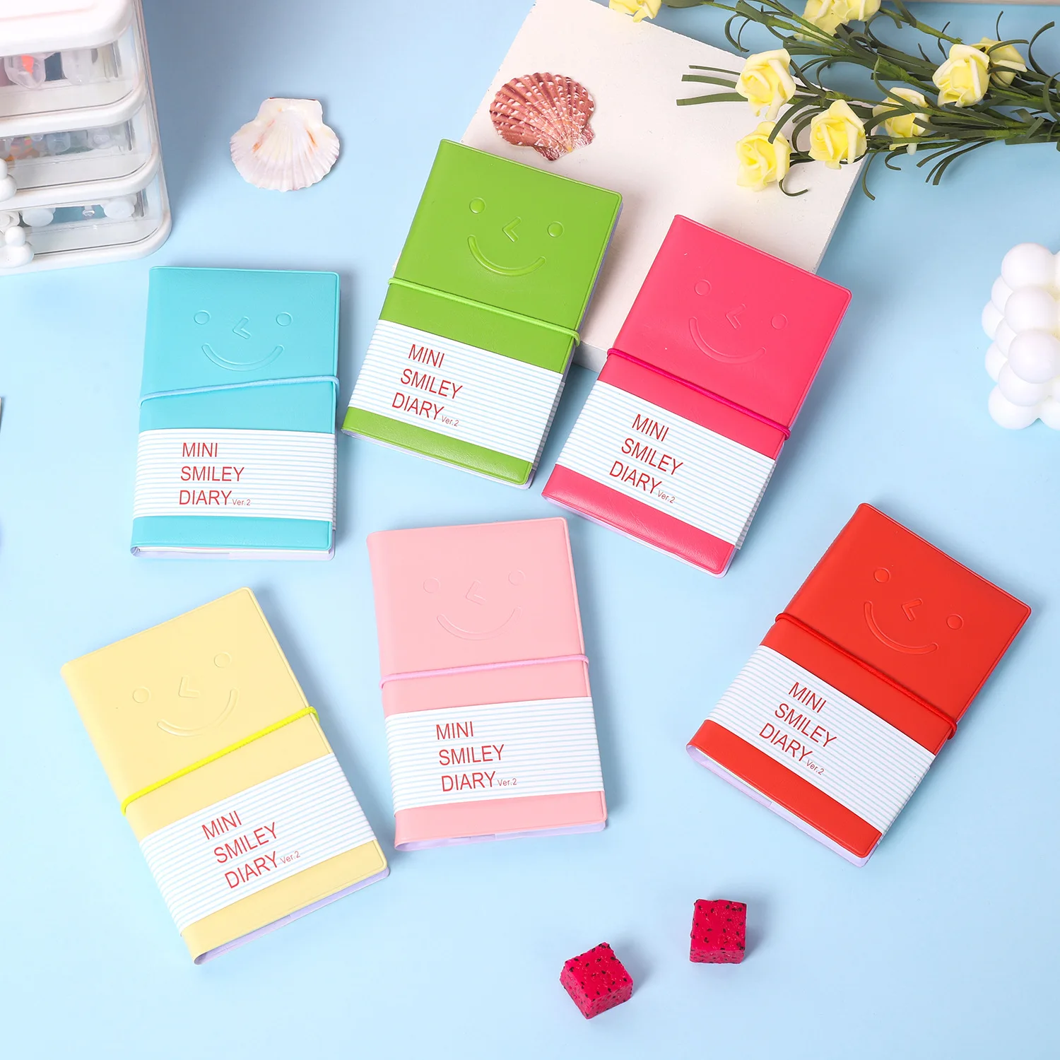 

Cute Korean Candy Color Mini Leather Cover Notebook Portable Notepads