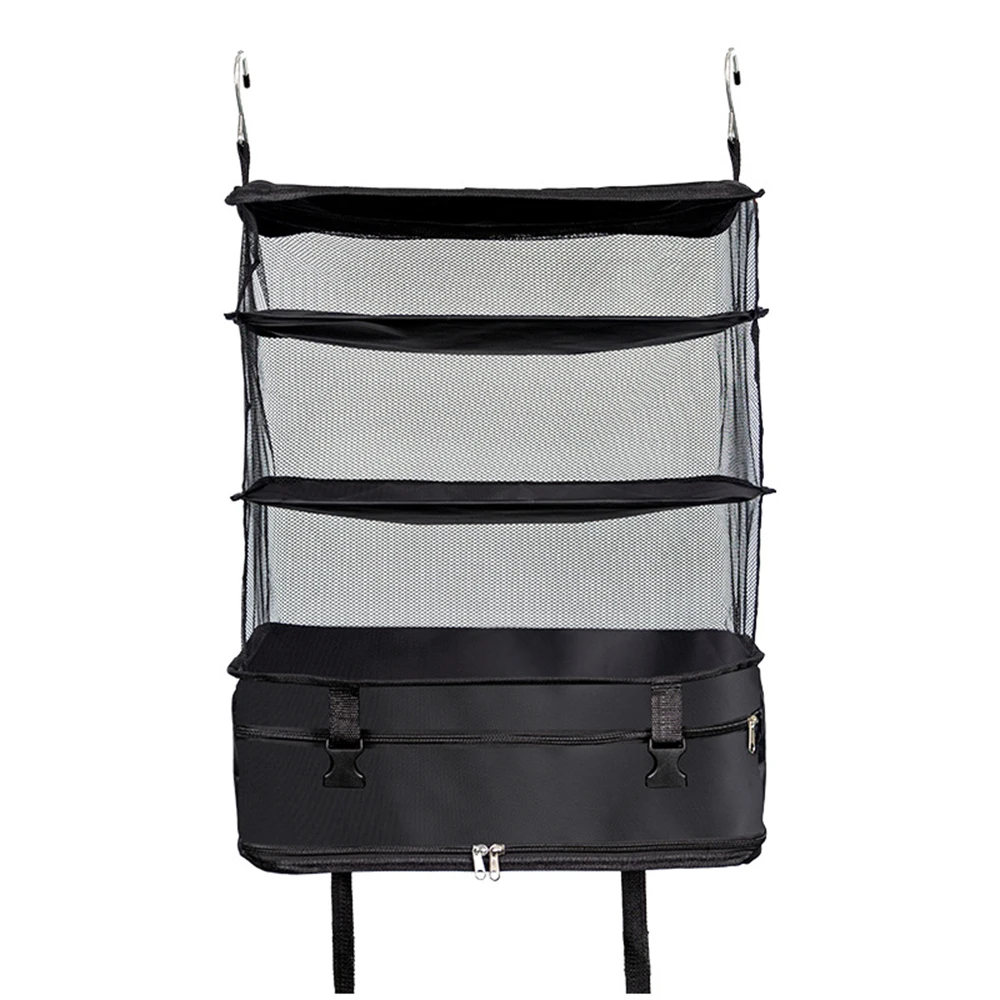 Portable Hanging Travel Luggage Organizer, Foldable Compartment Hanging Wardrobe, Travel Essentials. 2