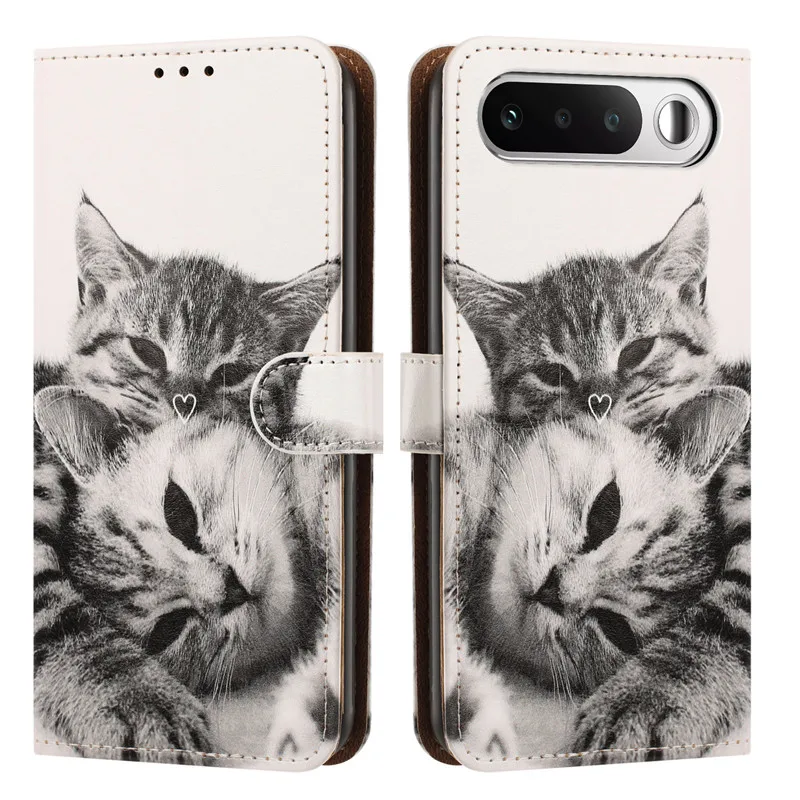 Floral Leather Flip Stand Phone Cover with Painted Design