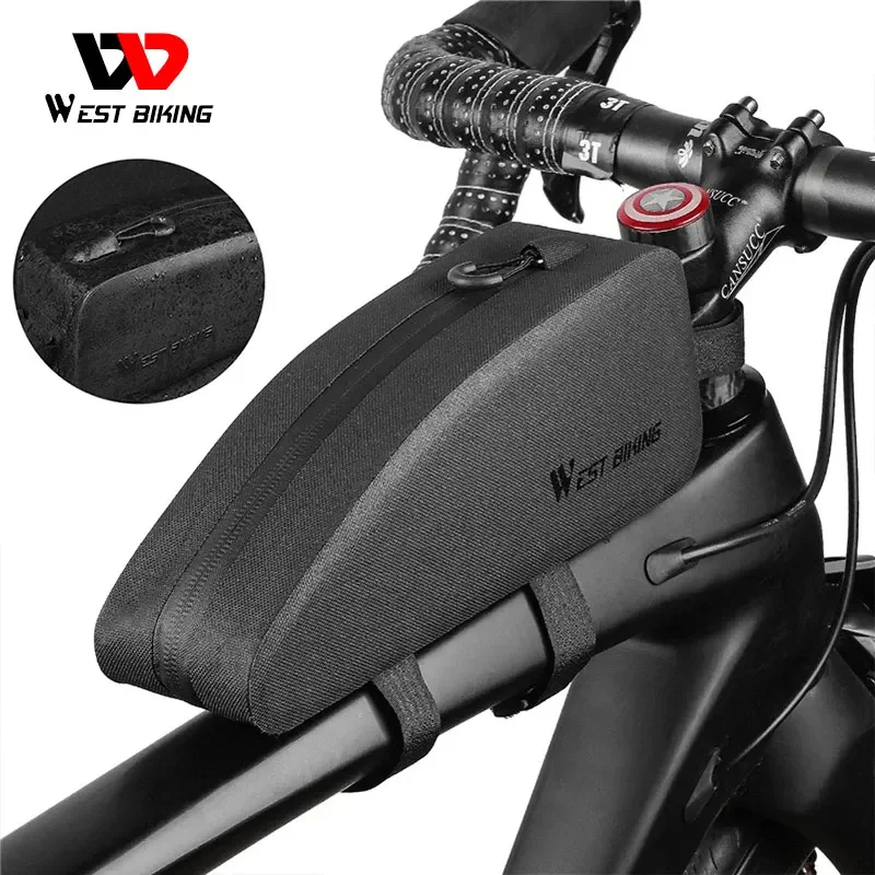 

WEST BIKING Cycling Top Front Tube Bag Waterproof Lightweight MTB Road Bike Bags Bicycle Pannier Storage Bag Bike Accessories