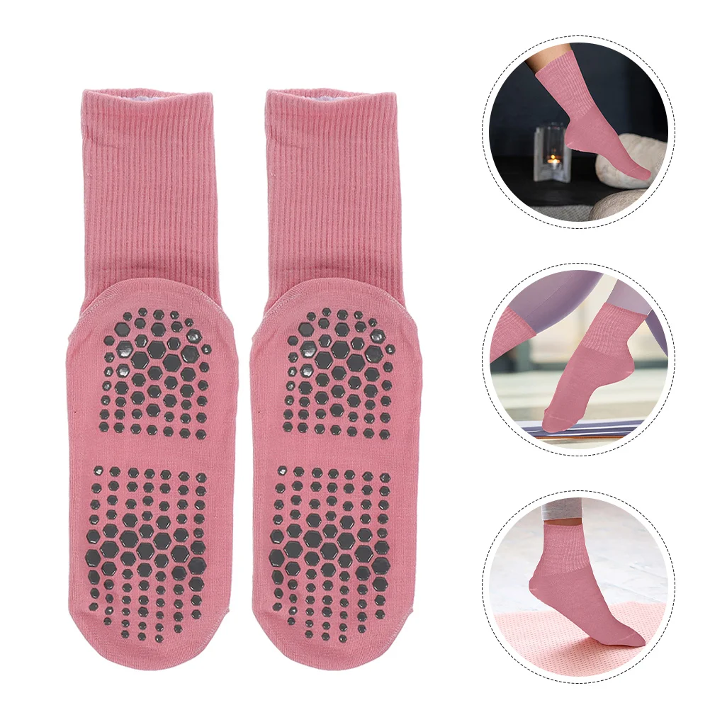 

2 Pairs Yoga Socks Non Skid for Women Womens Pilates Slip Trampoline Anti Stink
