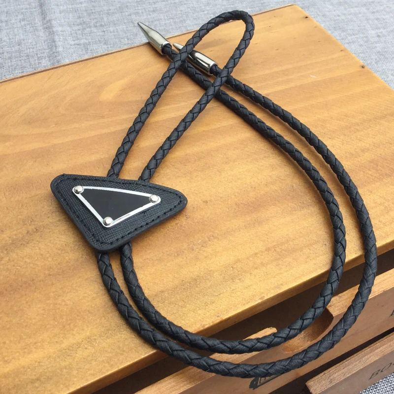 Triangle Bolo Tie in Black - Prada