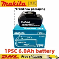 Batterie Makita 100% originale 18V 6.0Ah pour outils électriques Makita 18V BL1830B L1840B L1850B L1860B 2