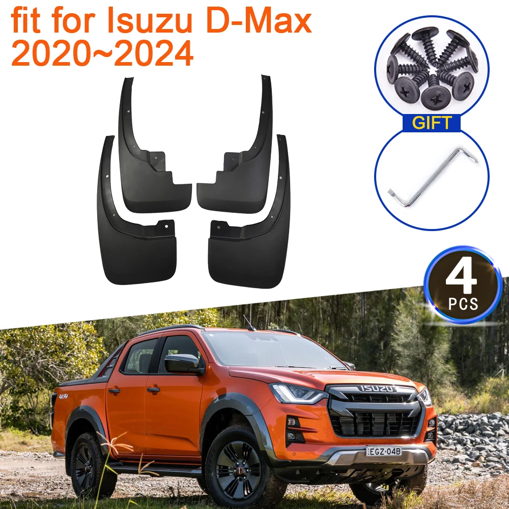 

for Isuzu D-Max 2020 2021 2022 2023 2024 RG01 Accessories Mudguards Upgrade Anti-splash Guards Front Rear Wheels Fender Mudflap