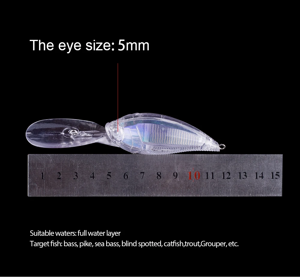 Hanlin 19,5 stücke Kurbel köder schwimmend 12cm g DIY unbemalte Hartplastik Tiefwasser Taucher Köder Rohlinge Angeln lockt Bass Tackle – Detail 3