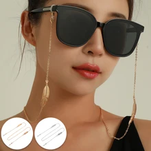 

2022 Fashion Masking Chains for Women Sunglasses Chains Glasses Cord Holder Gold Leaf Eyewear Lanyard Necklace Strap Rope